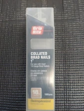 Grip-Rite 1 in.   18 Ga. Straight Strip Brad Nails Smooth Shank 1000 pk