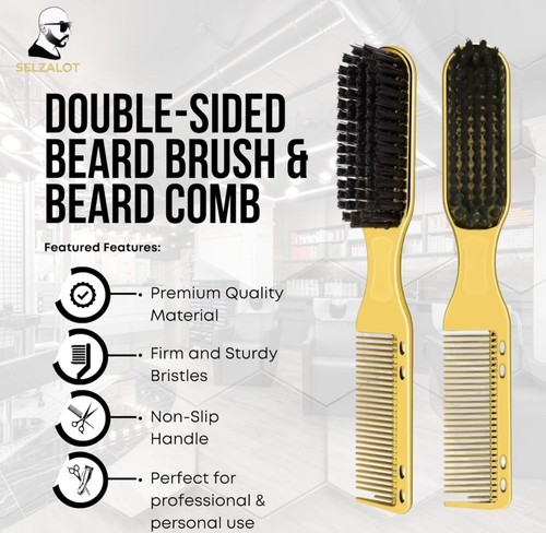 Double-Sided Beard Brush & Beard Comb Barber Brush for Grooming Beard Non-Slip - Picture 7 of 8