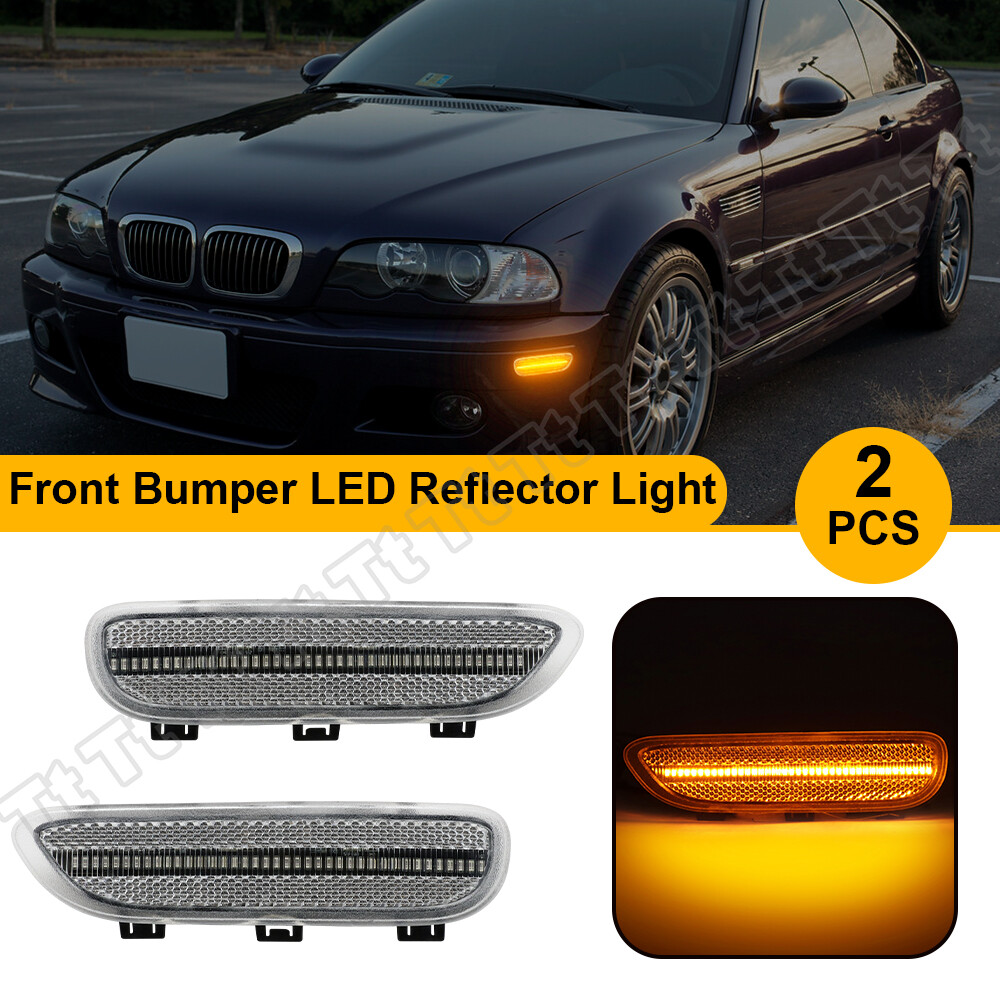 Clear Front Bumper Side Marker Lights For 2000-2003 BMW E46 Coupe & 2001-2006 E46 M3 – Direct Fit Halogen Replacements (Set Of 2)