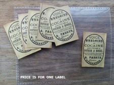 Cocaine Tabloids chemist pharmacy label c 1910, Parker, Uttoxeter - rare!