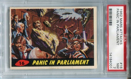 1962 Topps Mars Attacks #16 Panic in Parliament — PSA 7