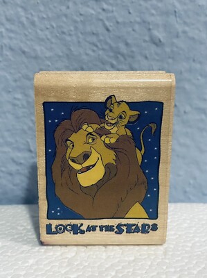 Disney Lion King Wood Mounted Rubber Stamp Mufasa Simba Look at the Stars A451-D