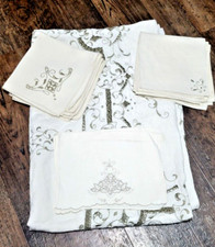 VTG Tablecloth Cream EMBROIDERY & CUTWORK  93...