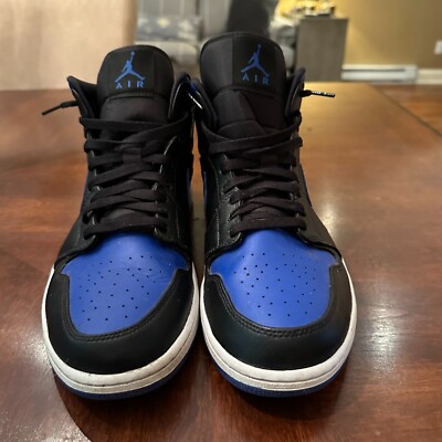 Size 13 - Air Jordan 1 Mid Black Hyper Royal for sale online | eBay