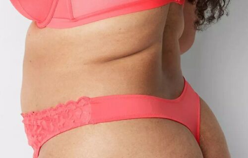 Lane Bryant Sexy Orange Embroidered Dipped Thong Panty Plus Size 18/20, 2X - Picture 2 of 6
