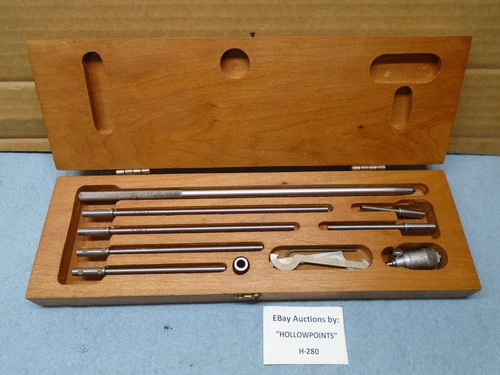 Craftsman vintage Inside Micrometer Set Pristine 1.5 Thu 8.5" .001 Complete H280
