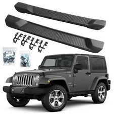 For 2007 08 09-2018 Jeep Wrangler JK 2 Door Nerf Bar Running Boards Side Step