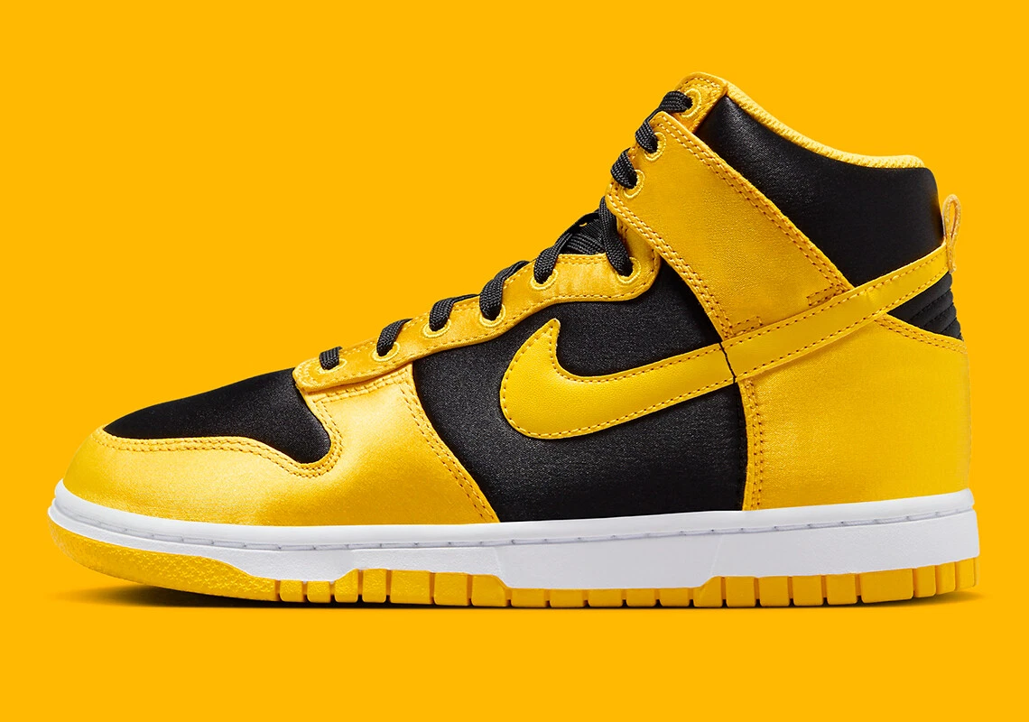 Women's Nike Dunk High Satin Goldenrod Varsity Maize Black FN4216-001 sz 6.5