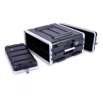 Crossrock Stackable 4U Rack Case, Strong Molded with Heavy Duty Hardware