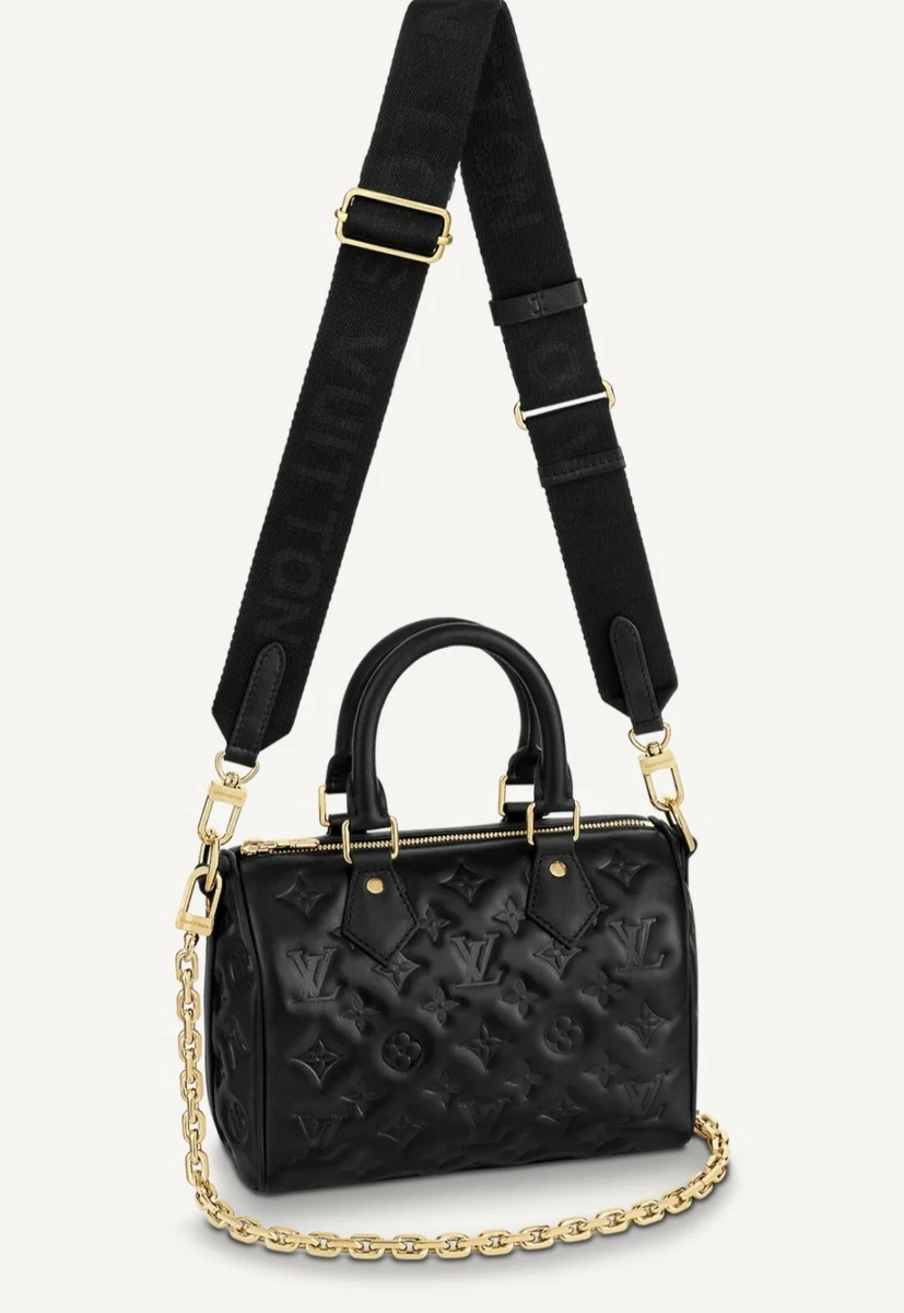 louis vuitton black handbag gold chain