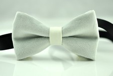 Unisex Men Fashion SILVER GREY Velvet Bow Tie Bowtie Craft Wedding Party