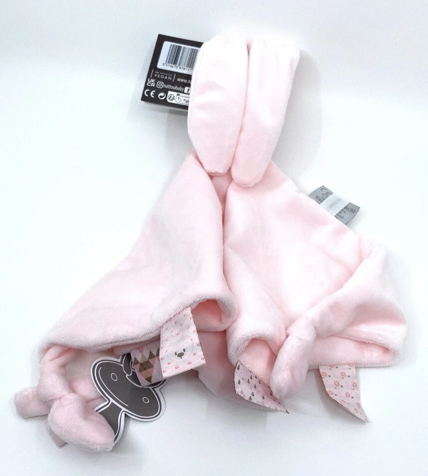 2875🌟Doudou Plat Triangle Lapin Rabbit Rose Bonbon NATTOU Lapidou - Photo 4/4
