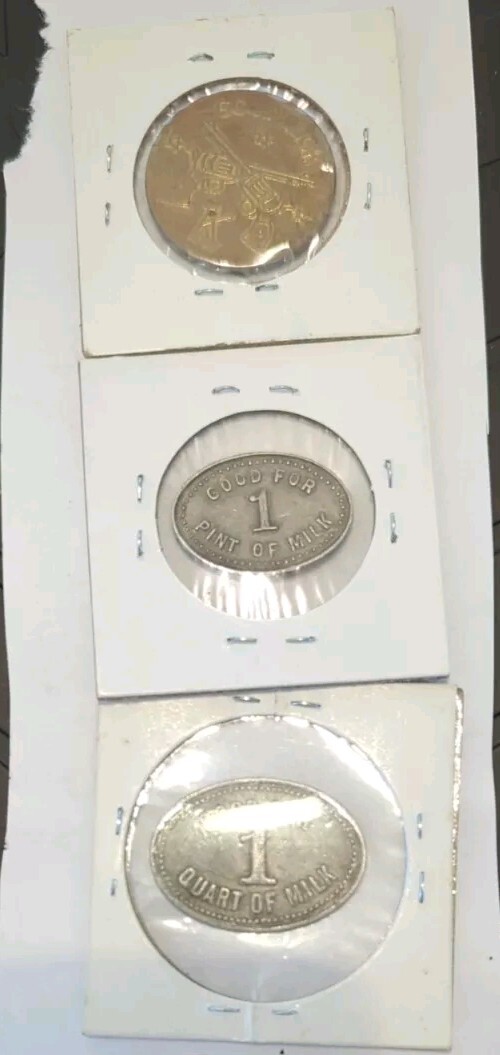 3 Old Tokens 1 Lucky Token California & 2 Ohio Tokens Pint Quart Berry