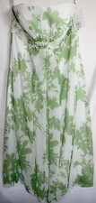 DAVID'S BRIDAL SIZE 6 STRAPLESS WHITE  GREEN DRESS New with 135 Tags