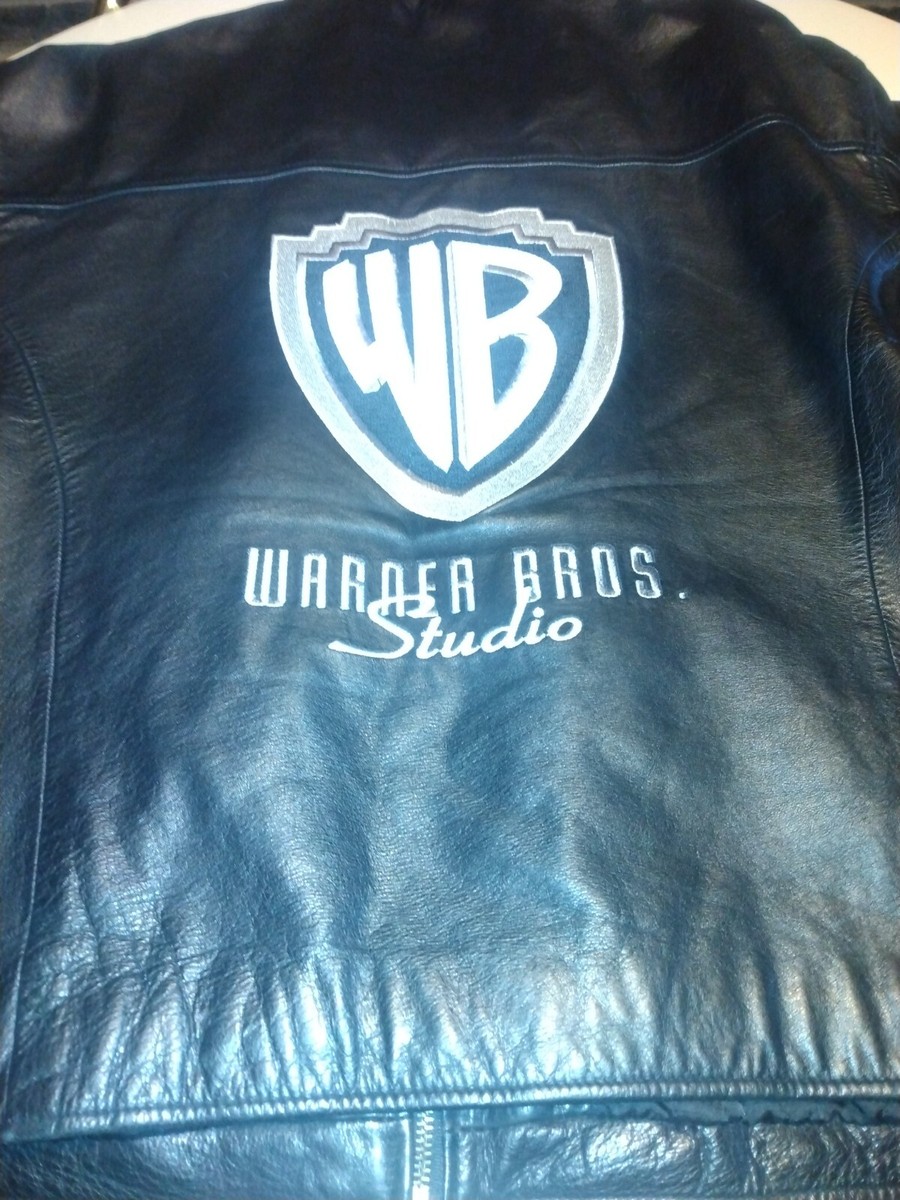 Vintage 90s Leather Jacket Mens XL Warner Bros Studios Logo Vintage 90s Leather Jacket Mens XL Warner Bros Studios Logo