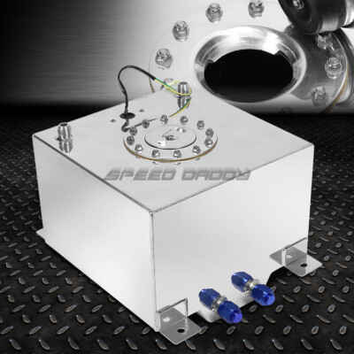8 GALLON/30.5L POLISH ALUMINUM RACING/DRIFT FUEL CELL GAS TANK+CAP+LEVEL SENDER