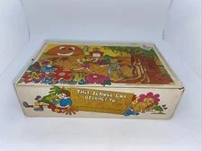 Vtg General Box Co School Pencil Box Cartoon Sunrise 70’s Graphics Yellow
