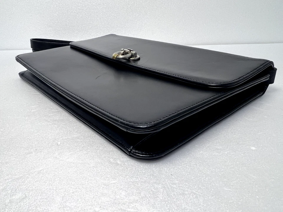 Bolso de Hombro Dior Vintage Cuero Negro CD Auténtico Foto 4 de 4