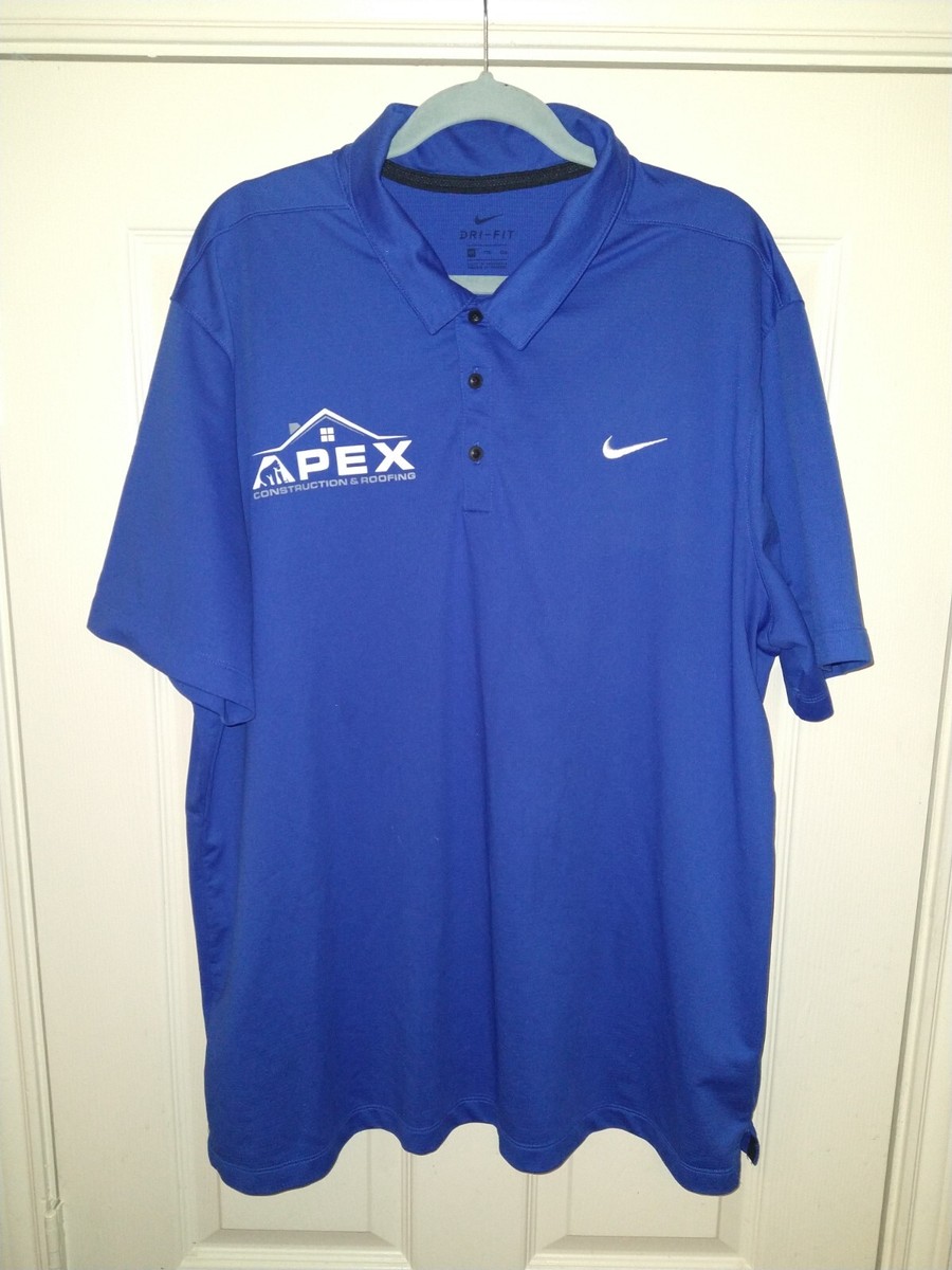 Nike Dri-Fit Blue Short Sleeve Polo Shirt Men's XXL Apex