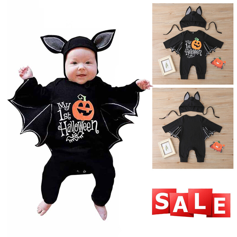 Halloween Toddler Baby Boys Girls Cute Bat Cosplay Costume Romper