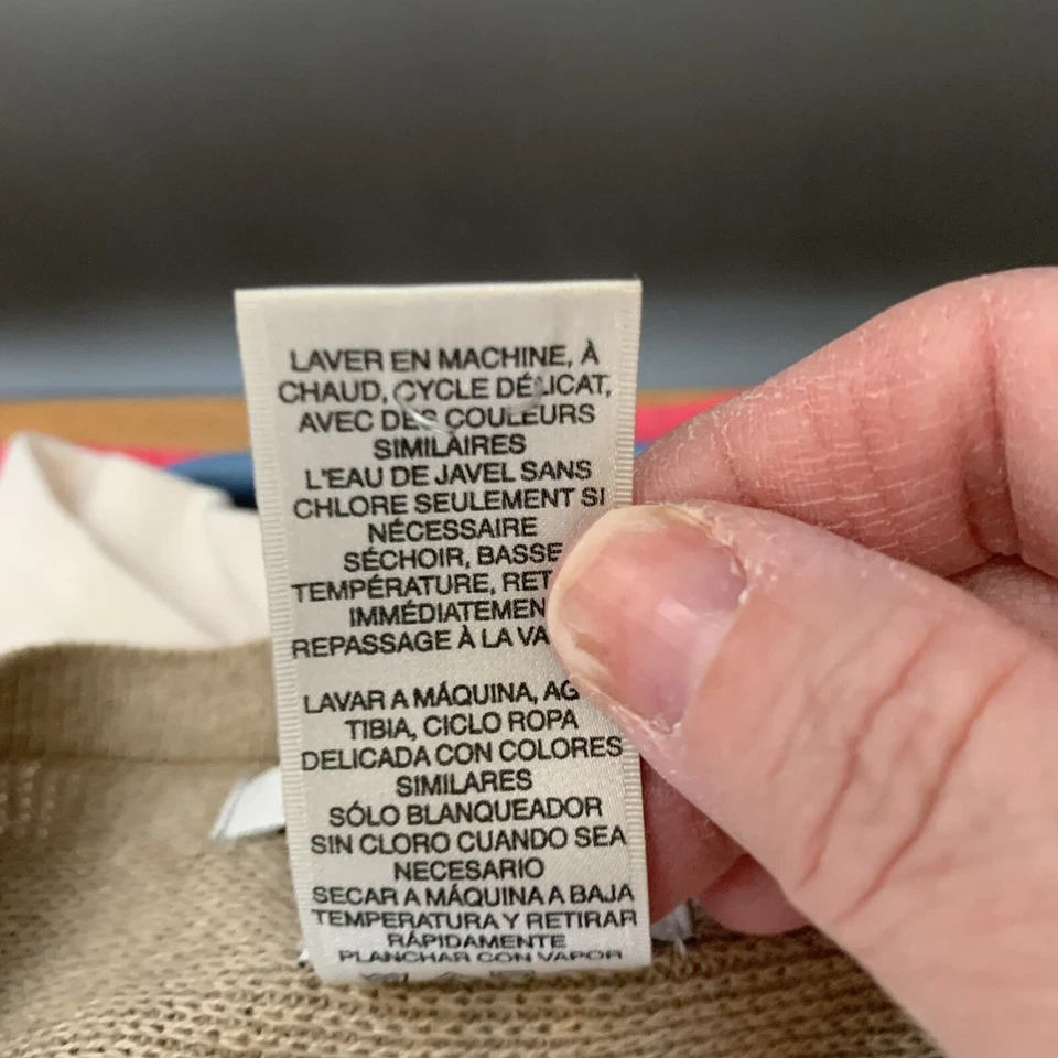 Cárdigan suéter Van Heusen Studio para mujer talla L tostado manga larga cortina abierta Foto 4 de 4