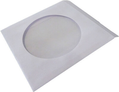 100 Stück CD DVD Blu-Ray Papierhüllen Schutz-Hüllen Papiertüten mit Sichtfenster