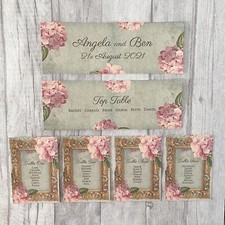 Wedding Table Plan Cards Seating Planner Vintage Style Flower Pink