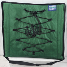 Stadium/Camp Seat w/Back, Carry Strap, Adventure Gear, Fold, Zip, Carry, Green