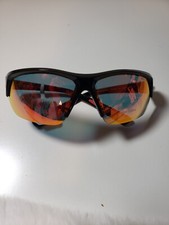 Nike Marchon Shiny Black Frame Solar Red Mirrored Sunglasses