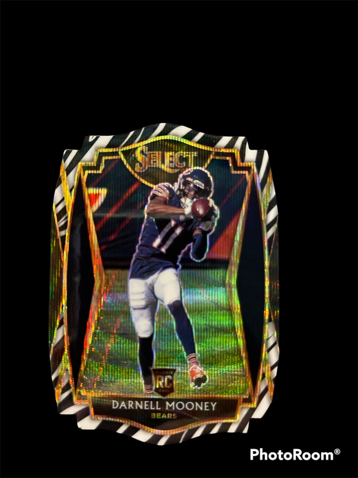 2020 Select Football Darnell Mooney Premier Level Zebra Die Cut Prizm RC