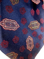 Widget Men's Polyester Tie 58" X 3.75" Navy w/ multi-color Abstract