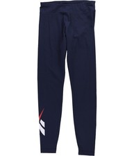 Reebok Womens Vector Logo Compression Athletic Pants, Blue, Small