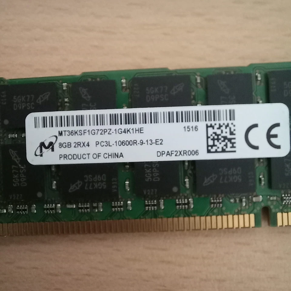 MICRON 8GB 1 x 8GB 2Rx4 PC3L-10600R Server Memory ECC RAM MT36KSZF1G72PZ-1G4K1HE - image 2 of 2