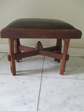 mission footstool arts & crafts footstool antique oak stool w/tenon