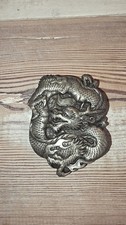 Bergamot brass works belt buckle L-149 Dragon USA 1984. VGC Size 55x70mm Heavy