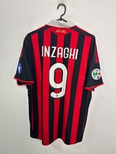 CAMISETA DE FUTBOL LOCAL AC MILAN 2009/2010 #9 CAMISETA INZAGHI ADIDAS TALLA L ADULTO