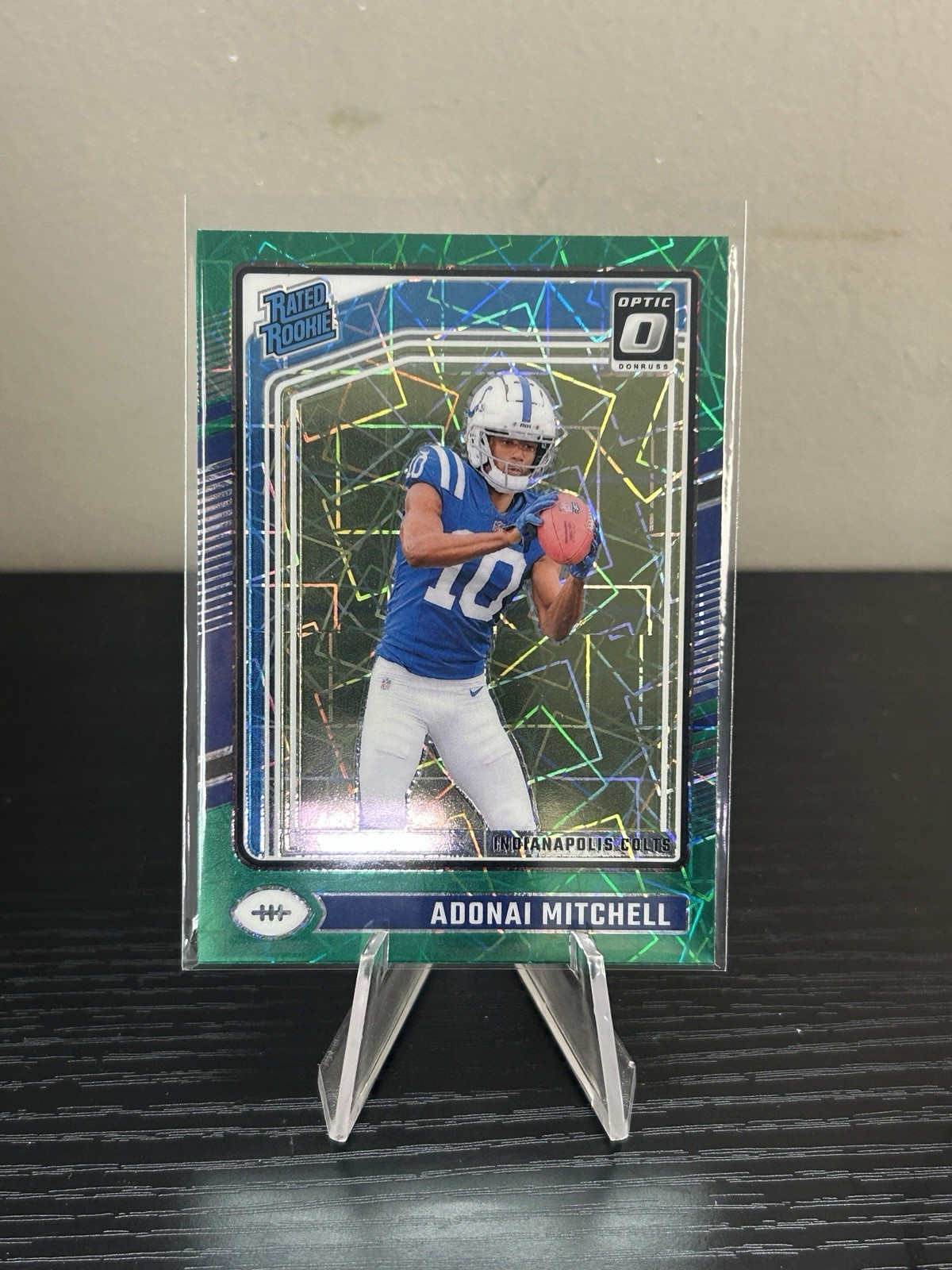 2024 Panini Donruss Optic - Rated Rookie Adonai Mitchell #203 Green Velocity