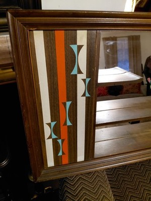 Turner Vintage Mid Century Modern Wall Shadow Box Mirror Atomic