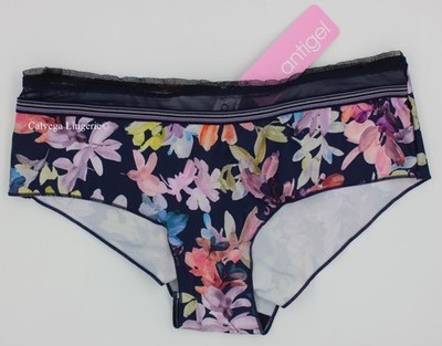 NWT Lise Charmel Antigel ECH0484 ''Mille'' Microfiber Boyshorts, Navy Blue Floral