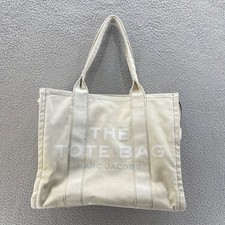Mark Jacob's The Tote Bag Medium Beige Canvas Heavyweight Shoulder Bag Designer