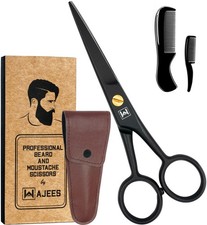 Mustache Beard Scissors for Men Professional 5" Stainless Steel Grooming ...