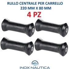 4 RULLI CENTRALI PER CARRELLO 220x80 mm RULLO CENTRALE BARCA GOMMONE
