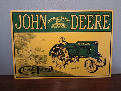 Vintage John  Deere General Purpose Tractor Metal Sign Licensed 16" X 11" Used