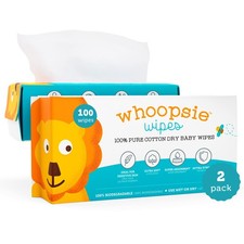 100 Pure Cotton Dry Wipes - 200 Count - Hypoallergenic  Soft