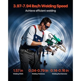 Handheld Plastic Welding Extruder 800W Hitachi Motor Extrusion Welding Gun