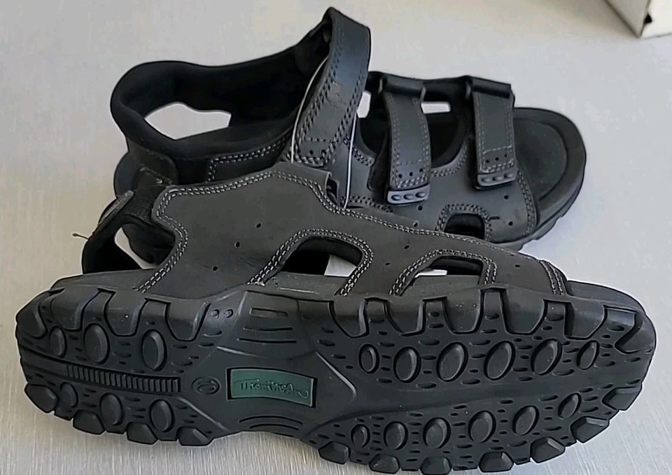 Sandalias de cuero para hombre sandalias deportivas de verano con punta abierta para caminar Foto 4 de 4