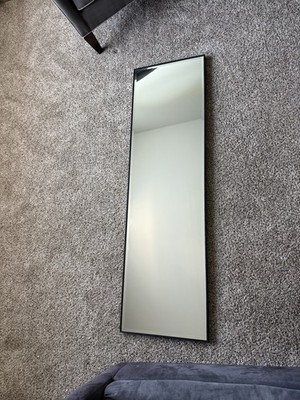 Modern Rectangle Full-Length Mirror Black Frame Free Standing
