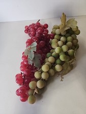 VTG SET OF 2 Artificial Fake Faux Rubber Realistic Grape Clusters Bunches Fruit