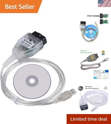 INPA K+DCAN USB Diagnostic Cable for BMW - Windows Compatible, Lightweight