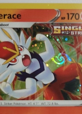 HD Fart Swirl   Cinderace SWSH278 Cosmos Holo Bleed Error Rare Pokémon TCG  